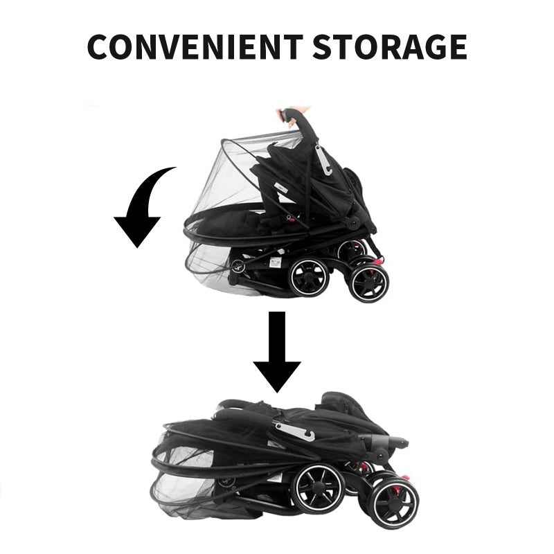 DUOMI 2-in-1 Stroller Sun Shade and Mosquito Net Cover - Universal Breathable Baby Cover With Two-Way Zipper for Extender - Image 3